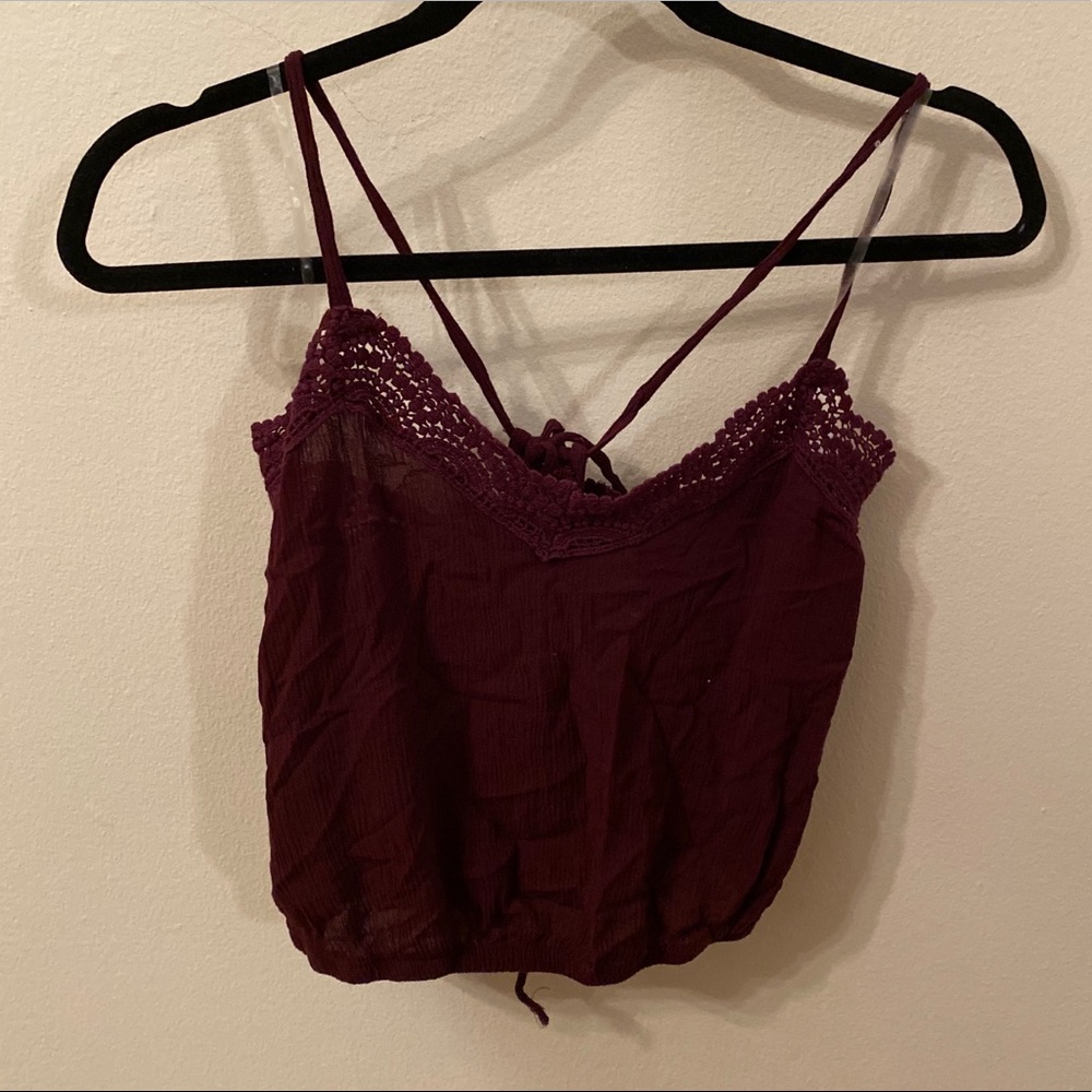 Pacsun Burgundy Lace Crop Top